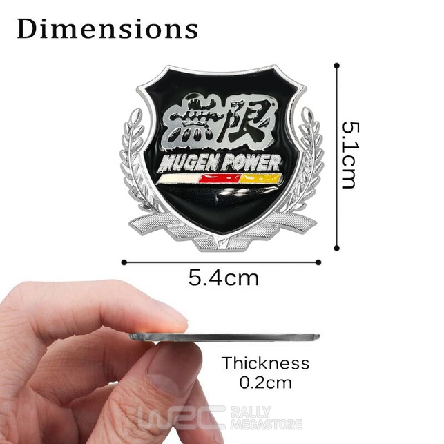 EMBLEME BOUCLIER LOGO MUGEN POWER SILVER